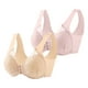 thumbnail image 1 of 2 piezas de sujetador de yoga sin aros con hebilla frontal y encaje para mujer: informal, sexy, sin costuras y ajustable, 1 of 3