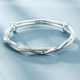 thumbnail image 6 of Women Fashion 925 Sterling Silver Bangles Bracelets Ladies Cross Twisted Adjustable Handmade Bracelets Simple Bangle Bracelet for Mom Wife Mothers Day Valentine Gift, 6 of 6