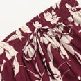 thumbnail image 4 of BLTIBY 2025 Women's High Elastic Waist Midi Skirt Casual Summer Trendy Tie Front Flowy Ruffle Floral Print A Line Skirts Red L, 4 of 5
