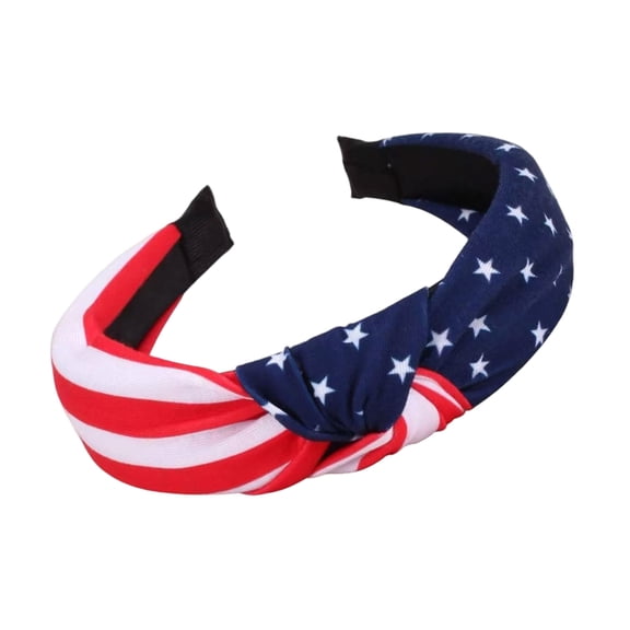 Women's Patriotic Star Flag Headbands Red White Blue Stars Hair Accessory For 4th Of July Julycostume