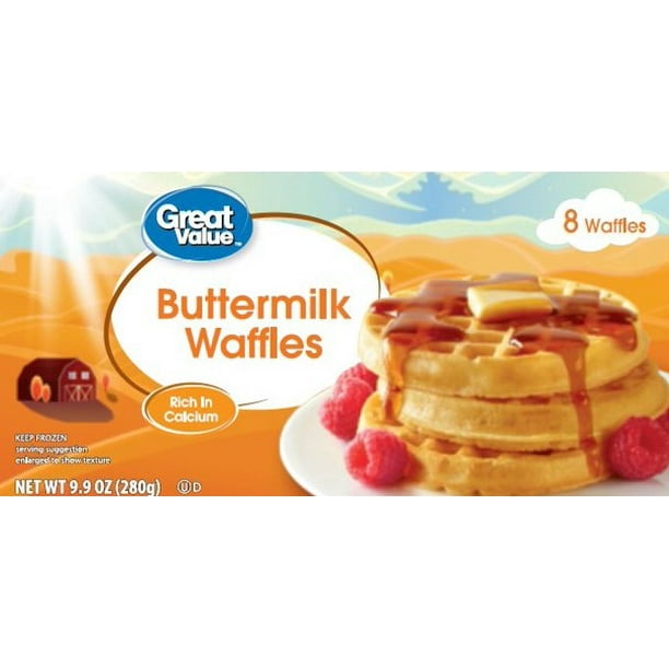 Great Value Buttermilk Waffles, 9.9 oz, 8 Count