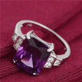 thumbnail image 4 of HeartsAndYou 2ct Radiant Natural Purple Amethyst Moissanite Accent Ring 14k SOLID White Gold, 4 of 9