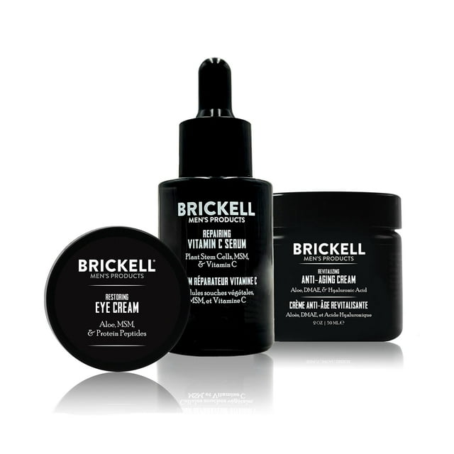 Set de regalo para el cuidado de la piel Brickell para hombre, antienvejecimiento con vitamina C