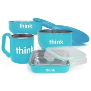 Thinkbaby Feeding Set, Light Blue, 4-Piece Set