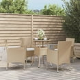 thumbnail image 1 of vidaXL 5 Piece Garden Bistro Set with Cushions Beige Poly Rattan, 1 of 5
