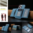thumbnail image 6 of Dteck Magnetic Case for iPhone 12 Pro Max, 2 in 1 Wallet Case Detachable Card Holder, Compatible with MagSafe, Slim PU Leather RFID Blocking Credit Slots Zipper Pocket,Light Blue, 6 of 7
