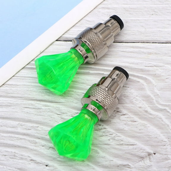 OUNONA 7PCS Bike Plug Cycle Lights Blue Light Cores Lamp Luminous Cycling Accessories (Green)