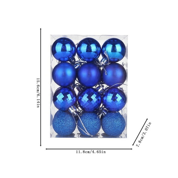 Cheapark 24-Piece Christmas Tree Decoration Set - Bright Sparkling Powder-Coated Plastic Colored Balls & Small Pendants, Festive Ornaments for Xmas Tree Holiday Decor
