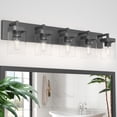 thumbnail image 1 of Lámpara de tocador de baño Danshinro, diseño cuadrado, 5 luces, color negro, 1 of 9
