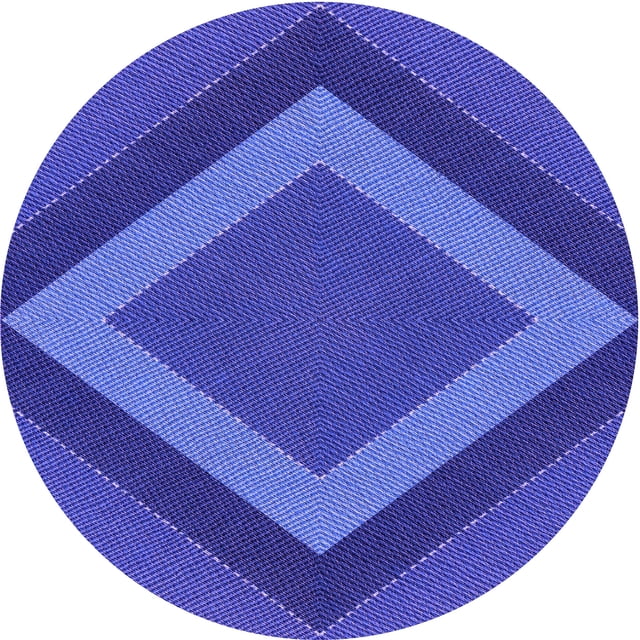 Ahgly Tapis Rond Lavable en Machine Intérieur Transitionnel Bleu Ardoise Clair, 8 Pieds Rond