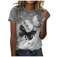thumbnail image 2 of Ichuanyi Trendy Printed T Shirt for Women Summer Graphic Tee Tops Casual Round Neck Short Sleeve Tops, 2 of 5