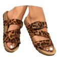 thumbnail image 3 of Wovix Women'S Slipper Leopard Print Wedges Sandals Open Toe Silent Slippers Durable Non- Shoes Daily Wear, 3 of 9