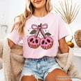 thumbnail image 6 of Sweet and Spooky Poison Cherries Halloween T-Shirt, Coquette Skulls Tee, 6 of 8