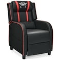thumbnail image 1 of Patiojoy Fauteuil Inclinable de Jeu en Cuir PU Fauteuil de Massage Simple Sofa Lounge avec Coussin Lombaire Rouge, 1 of 10