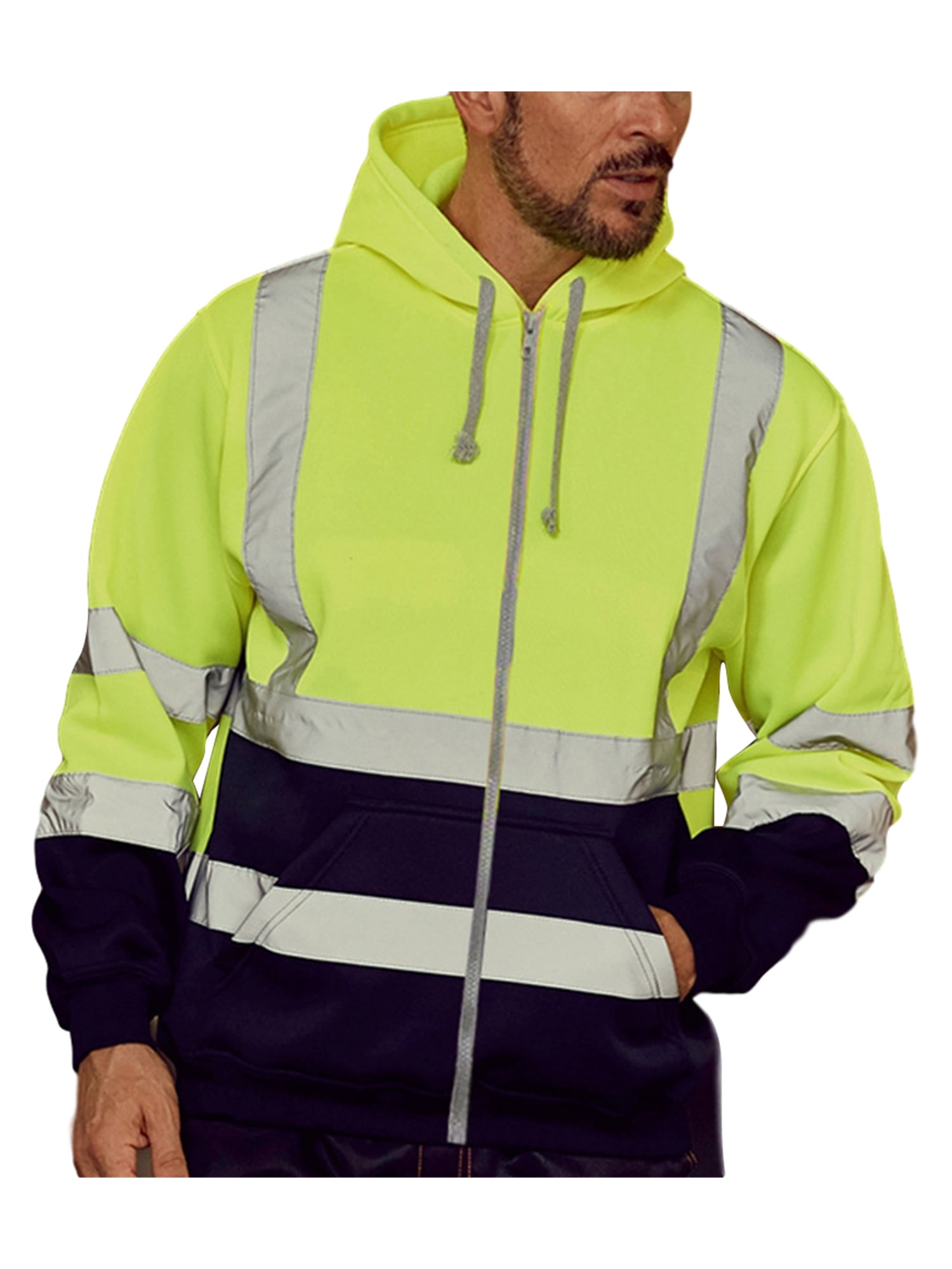 Hi Viz Vis High Visibility Safety Work Coat Jacket Vest Waistcoat Sweatshirt Top 
