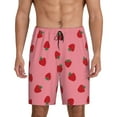 thumbnail image 3 of Lsque Strawberries Mens Sleep Pajama Shorts,Short Pajama Pants, Cotton Ultra-Soft Knit-Large, 3 of 9