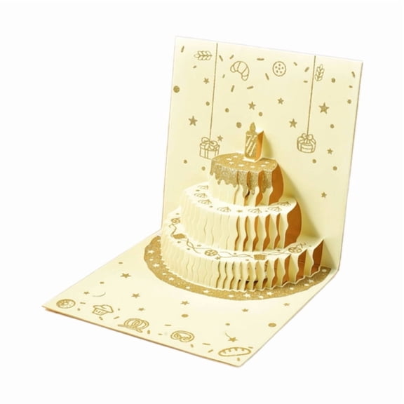 Happy Birthday Card 3D Birthday Cake Greeting Card Birthday Greeting Cards with Envelope for Women Men Kid Anniversaries