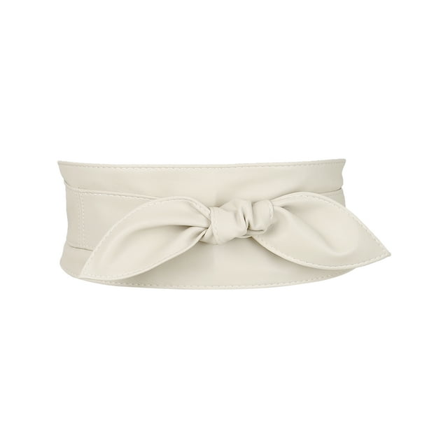 Cinturones Obi para Mujeres Talla Grande INSPIRE CHIC, Cinturón de Lazo Autoadhesivo, Cinturón Ancho para Vestidos Color Beige 37.40-40.16