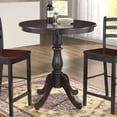 thumbnail image 4 of Contemporary Home Living Carved Round Pedestal Bar Table - 36" - Espresso Brown, 4 of 6