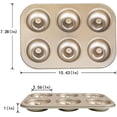 thumbnail image 2 of Sartén para donas, mini sartenes para donas antiadherentes de 6 cavidades, sartenes para hornear moldes para donas de acero al carbono, hojas para hornear para horno seguro y saludable (1 unidad) Adepaton LT65-1, 2 of 7