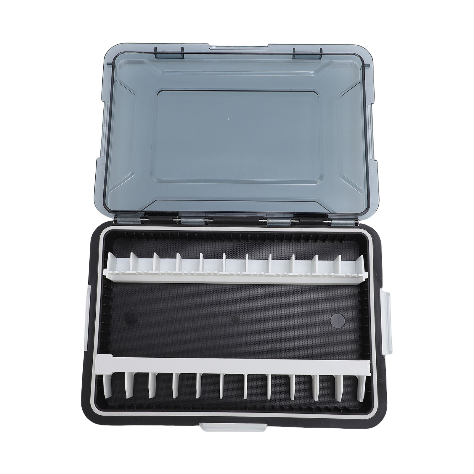Suodoka Squid Jig Hook Storage Case Container ABS Plastic Lid Squid Bait Lure Organizer Tackle Box for Sea Fishing, 9.4 inches / 24 cm, Transparent Design