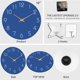 thumbnail image 4 of ZHAOCHENG Reloj de pared - Reloj de pared silencioso que no hace tictac, funciona con pilas - Reloj de madera de estilo moderno, decorativo para cocina, hogar, dormitorios, oficina (azul), 4 of 5