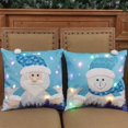 thumbnail image 3 of Nkmbld Merry Christmas Decorative Throw Pillow Covers for Christmas Decorations Santa Snowman Houses Reindeer with Colorful LED Lights, Blue, 3 of 7