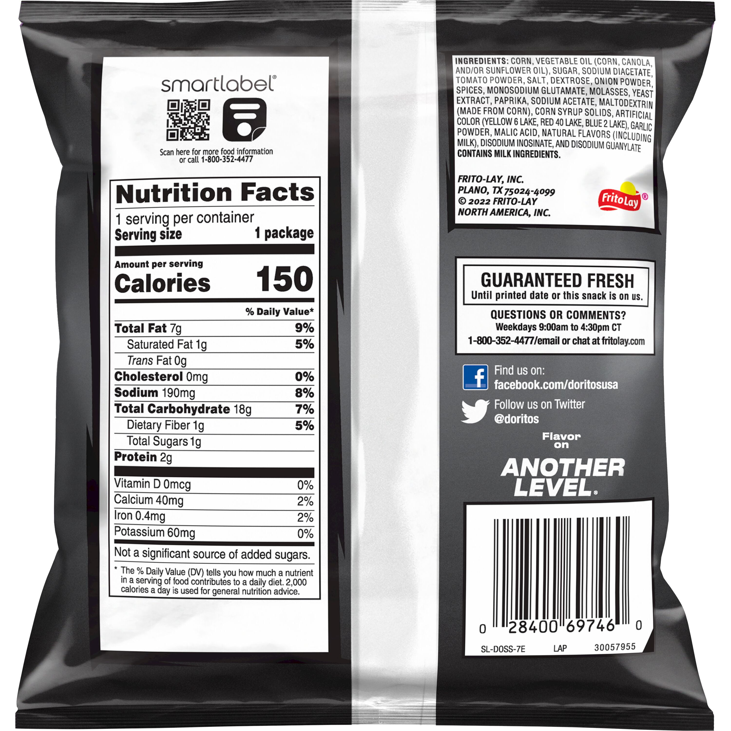 Doritos Sweet and Tangy BBQ Flavored Tortilla Chips Snack Chips, 1oz Bag Single Pack
