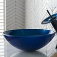 thumbnail image 4 of KRAUS Round Blue Glass Vessel Bathroom Sink, 16 1/2 inch, 4 of 8