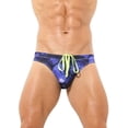 thumbnail image 1 of WEAIXIMIUNG Mens Swimwear Bikini Male Seaside Beach Sports Multicolored Triangle Drawstring Swim Trunks, 1 of 4