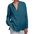 thumbnail image 1 of Timegard Long Sleeve Shirts for Women Button up Side Split Lightweight Blouse Fall Casual Loose Tops, 1 of 6