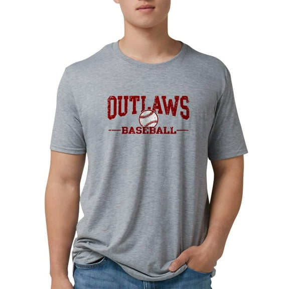CafePress - Outlaws Baseball Men's Deluxe T Shirt - Mens Tri-blend T-Shirt