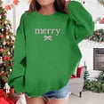 thumbnail image 2 of REDARER Crew Neck Loose Long Sleeve Sweatshirt with Merry Letter Bow Print Holiday Casual Outfit for Girls,12-13 Years, 2 of 5