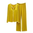 thumbnail image 2 of Njagoc3 Women's Long Sleeve Satin Pajama Set - Solid Color, Luxe Fabric, Fall & Sleep Wear, 2 of 3