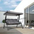 thumbnail image 2 of Newboti 3-Seat Patio Swing Chair, Outdoor Swing Glider with Adjustable Canopy, Removable Thicken Cushion, and Weather Resistant Steel Frame, for Garden, Poolside, Backyard, Black 791202358667089, 2 of 5