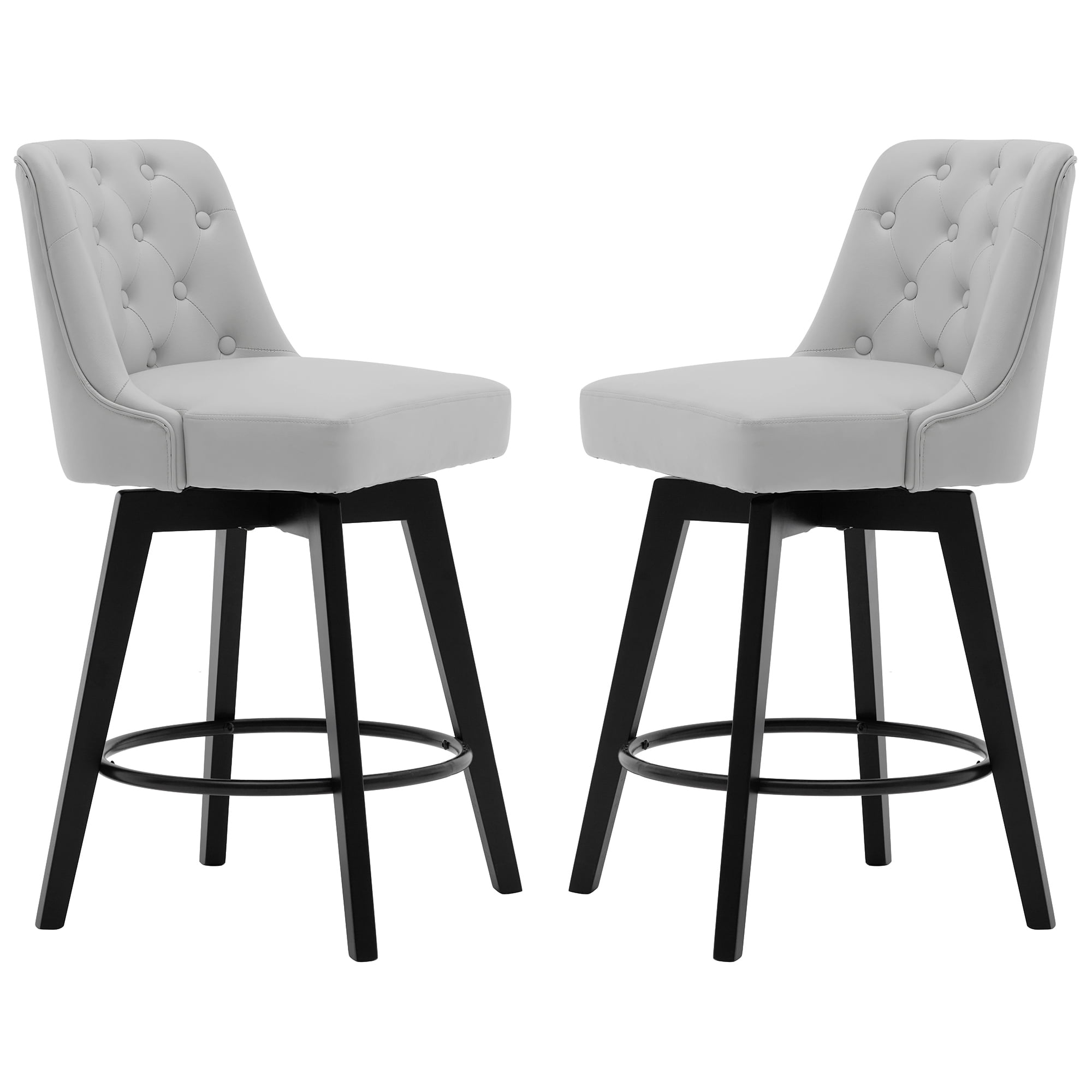 MINCETA Counter Stool,26" 360 Free Swivel Upholstered Bar Stool with
