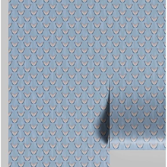 S4Sassy Butterfly Wallpaper - Blue Wall Covering, 25" x 60" Self-Adhesive Wallpaper, Wallwrap, Easy DIY Decor For Kids Bedroom, Kids room Wall decor, Playroom