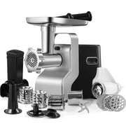 Heavy Duty Electric Meat Grinder 5 in 1, 2500W Max, Sausage Stuffer, 3 Stainless Steel Grinding Plates, 5 Pounds/Min