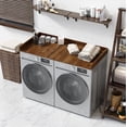 thumbnail image 4 of OfficeSimpli Washer Dryer Countertop w Non-Slip Pads, Made in USA, Laundry Room Wood Topper, Washer Dryer Cover for Top, Laundry Guard, Laundry Countertop, Laminate Finish, (California Walnut), Large, 4 of 9