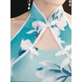 thumbnail image 7 of Cheongsam Women Sexy Backless Dress Sleeveless Floral Vintage Dress Long Qipao S to 5XL, 7 of 7