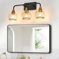thumbnail image 7 of GCGAFUL 23 in. 3-Light Black and Gold Bathroom Vanity Light with Clear Glass Shade, Modern Wall Sconce for Mirror, Vanity, and Living Spaces, 7 of 7