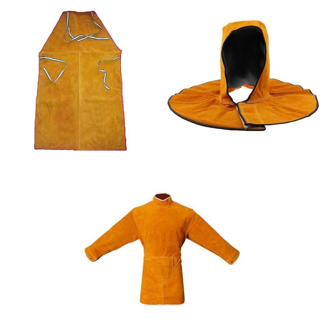 1 de delantal para soldador, aislamiento térmico, cuero , protección para soldadura, ropa, resistente , cubierta para casco Sharpla PROTECCIÓN DE CUELVO DE LA CABEZA DE SOLDADOR