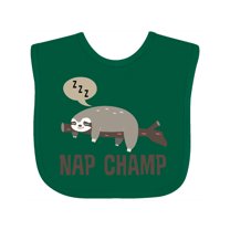 Inktastic Sloth Nap Champ New Baby Boys or Girls Baby Bib
