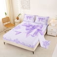 thumbnail image 2 of Erosebridal Adults Victorian Baroque Flower Full Size Sheets,Purple Cute Bow Bed Sheets For Girls Kids 4pcs, 2 of 6
