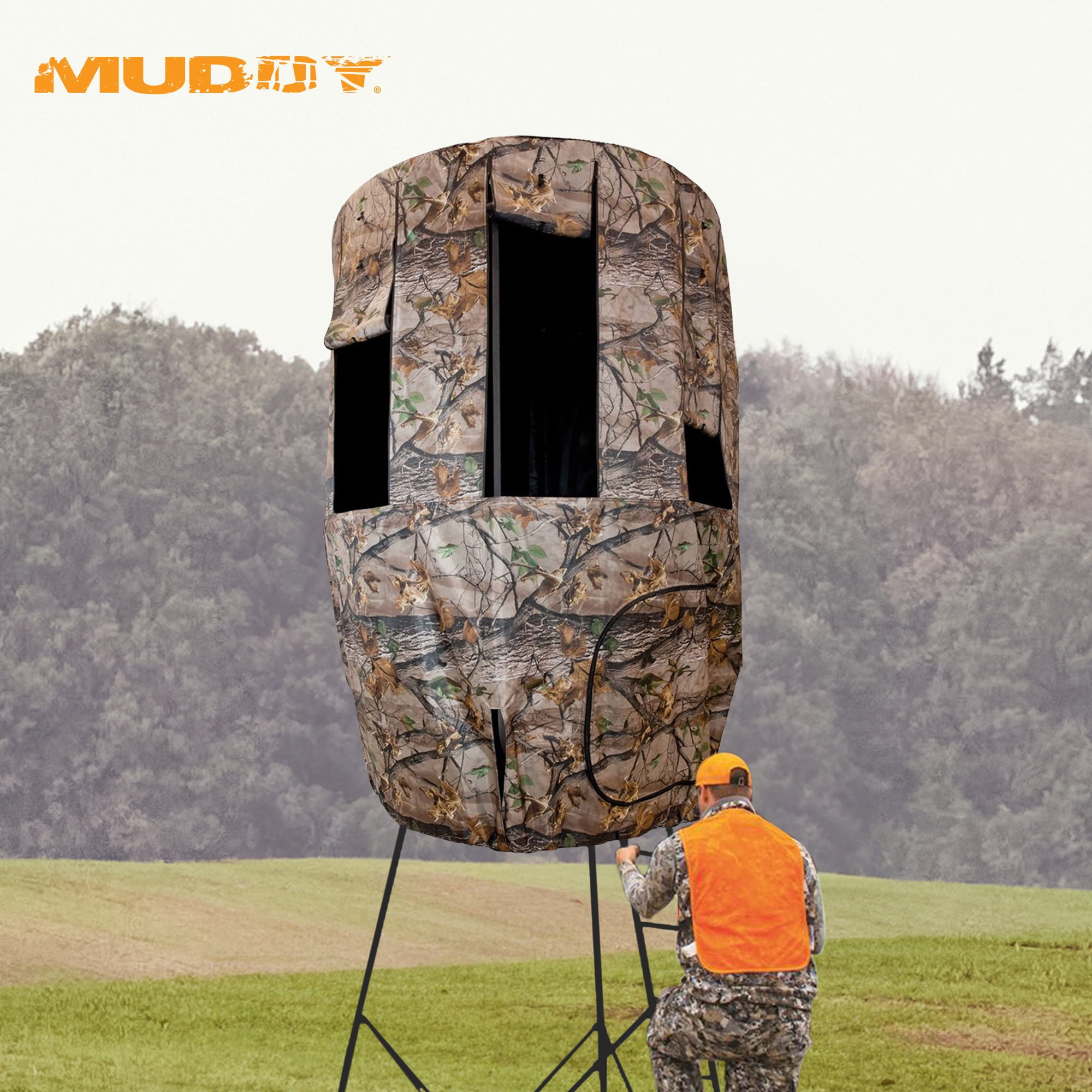 Muddy 90.00 x 50.00 x 84.00'' Liberty Tripod Stand Hunting Blind Enclosure with 8 Zippered Windows