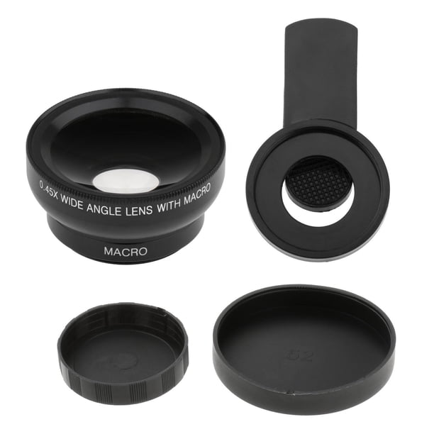 Kit de lentes de cámara perfecl Universal para Smartphone tableta y portátil 2 en 1 Clip Universal funda Negro