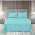 thumbnail image 2 of EASYCOT 4 Piece 1000 Thread Count Ultra Soft Egyptian Cotton Bed Sheet Set - 18" Inches Deep Pocket ,Wrinkle Resistant & Fade Resistant, Luxury Sheet Set - Aqua Blue, King, 2 of 7