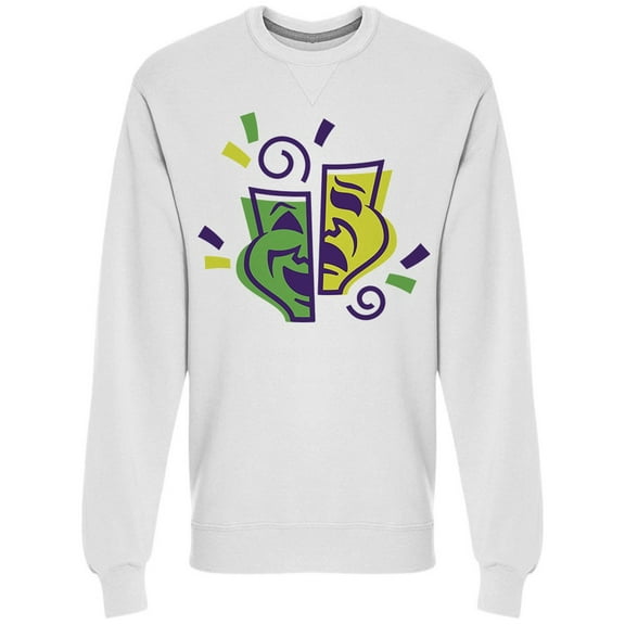 Masks: Comedy And Tragedy Sweatshirt Men -Image by Shutterstock, Male 3X-Large