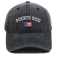 thumbnail image 1 of Gorra de béisbol de algodón lisa con bordado de la bandera de Puerto Rico, 1 of 1
