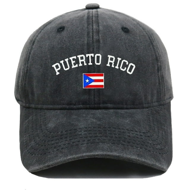 Gorra de béisbol de algodón lisa con bordado de la bandera de Puerto Rico